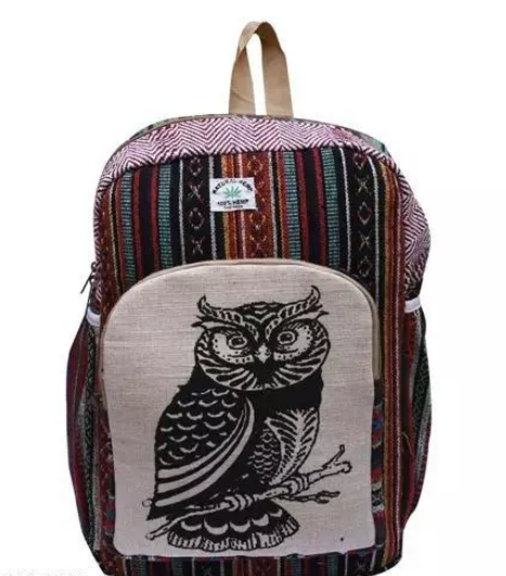 Wholesale Hippie Pure Hemp Bags from India-Hemp Shoulder Backpack Bag